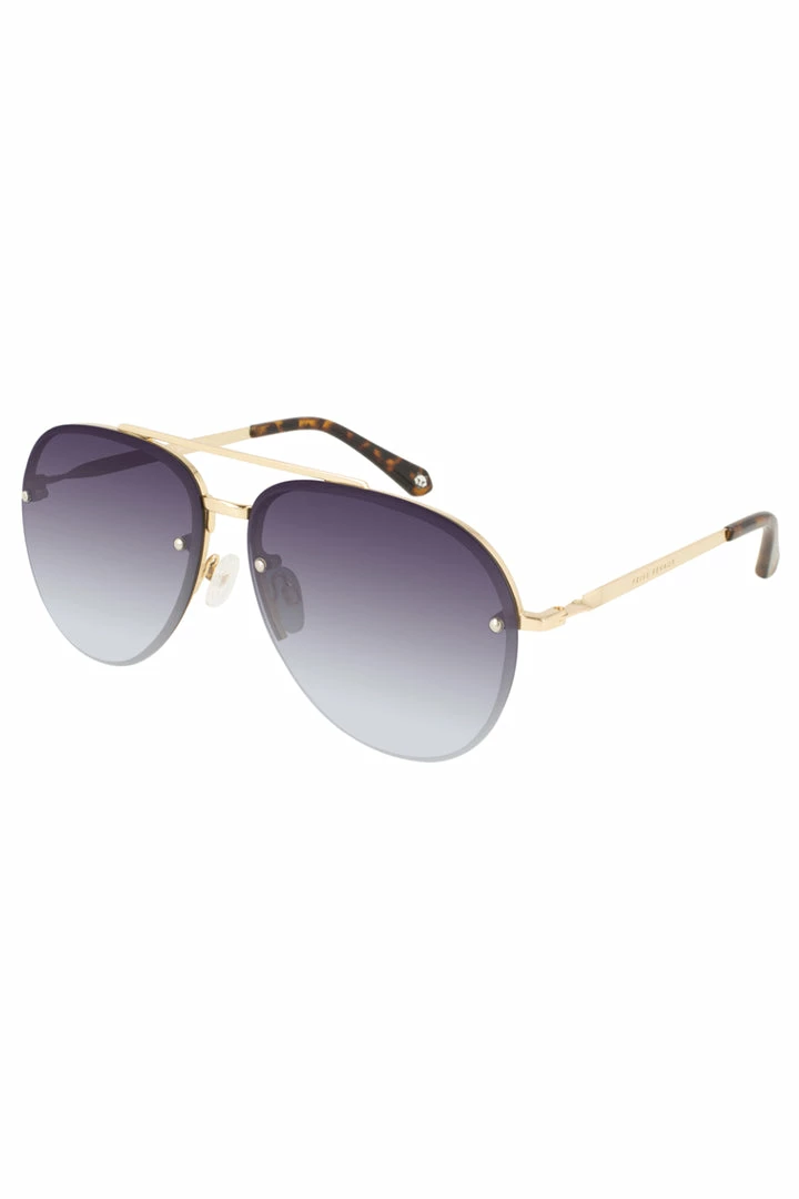 Prive Revaux Glide Aviators Champagne Gold Grey Gradient Lens Sunglasses