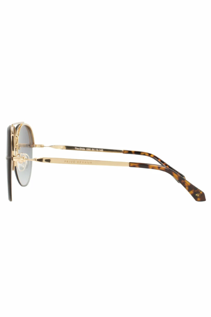 Prive Revaux Glide Aviators Champagne Gold Grey Gradient Lens Sunglasses