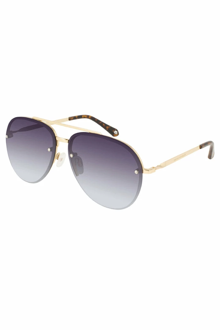 Prive Revaux Glide Aviators Champagne Gold Grey Gradient Lens Sunglasses