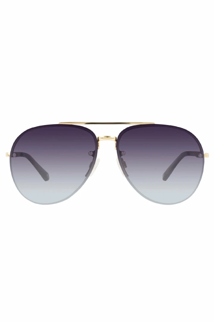 Prive Revaux Glide Aviators Champagne Gold Grey Gradient Lens Sunglasses