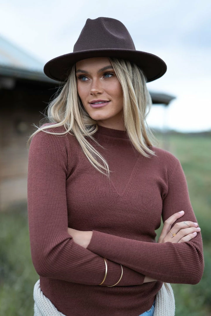 Humidity Lifestyle Billie Chocolate Fedora Hat Accessories