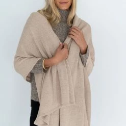 Humidity Lifestyle Wide Wrap Cotton Latte Scarf