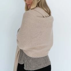 Humidity Lifestyle Wide Wrap Cotton Latte Scarf