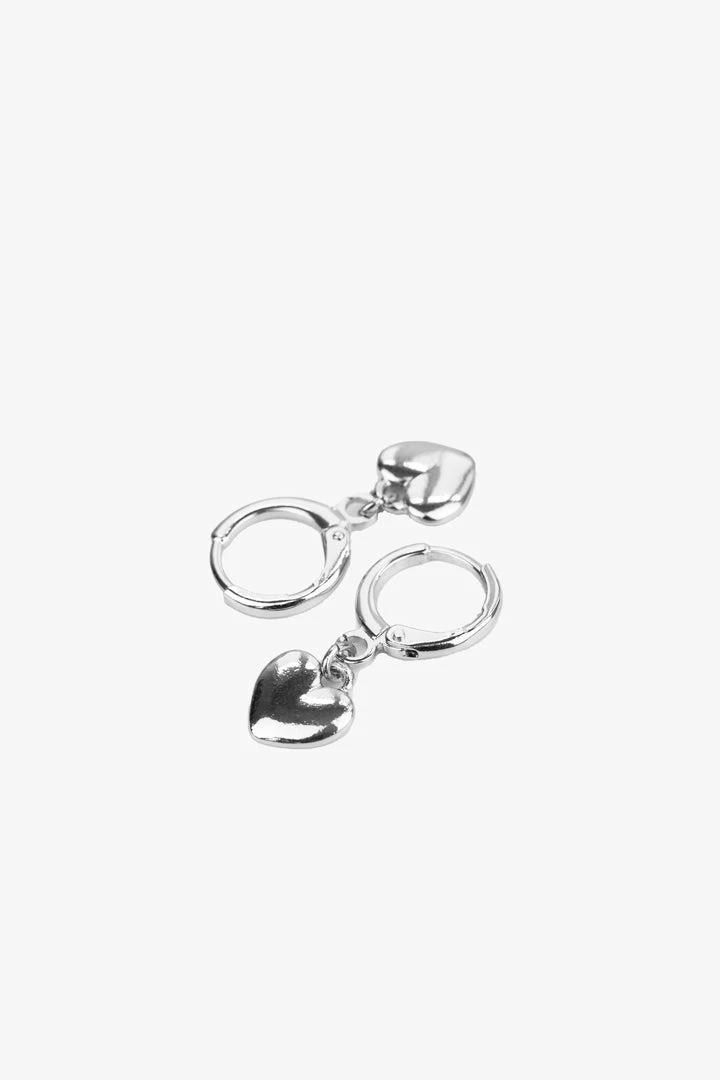 Flo Gives Back 15% To Women In Need Heart Rhodium Huggie Hoop Earrings Accessories