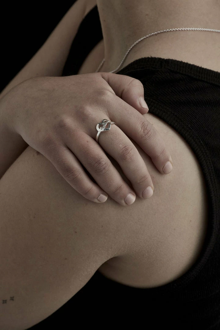 Stolen Heart Script Ring