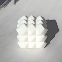 Master + Jack Hector Rubics Cube White Unscented Candle H5cm X 5.5cm Living & Decor