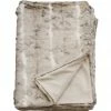 Heirloom Faux Fur Mountain Rabbit Taupe Short Hair Throw Cushion, Throws & Linen