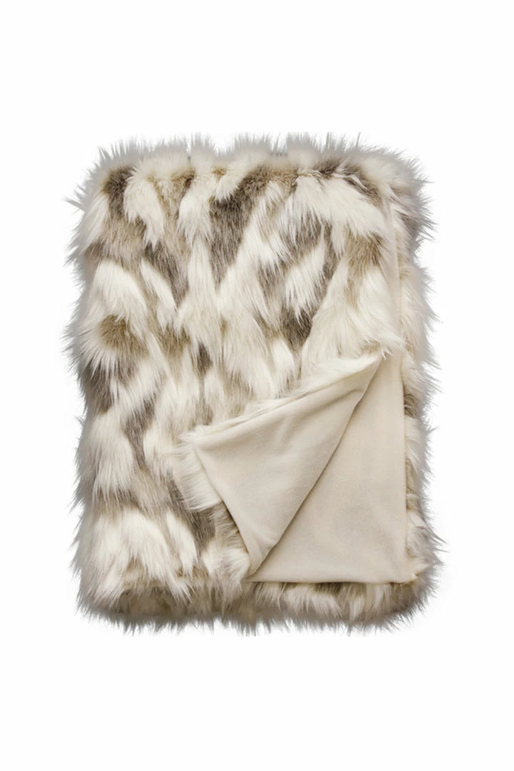 Heirloom Faux Fur Snowshoe Hare Cream Throw