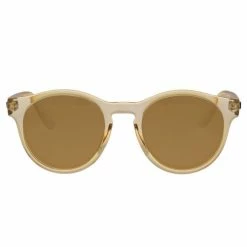 Le Specs Hey Macarena Polarized Round Blonde Brown Lens Sunglasses