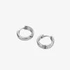 Flo Gives Back 15% To Women In Need Huggie Hoop Earrings Rhodium