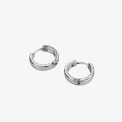 Flo Gives Back 15% To Women In Need Huggie Hoop Earrings Rhodium