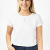 Humble + Heart Fashion Roxy Rolled Sleeve White Crop Organic Tee