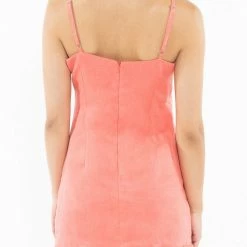 Ivy + Jack Party Days Coral Linen Strappy Mini Dress