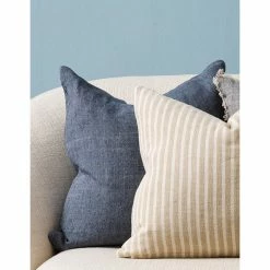 Mulberi Cushion, Throws & Linen Indira Linen Cushion With Feather Inner French Navy 55x55cm