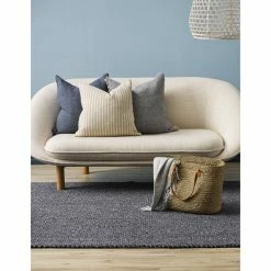 Mulberi Cushion, Throws & Linen Indira Linen Cushion With Feather Inner French Navy 55x55cm