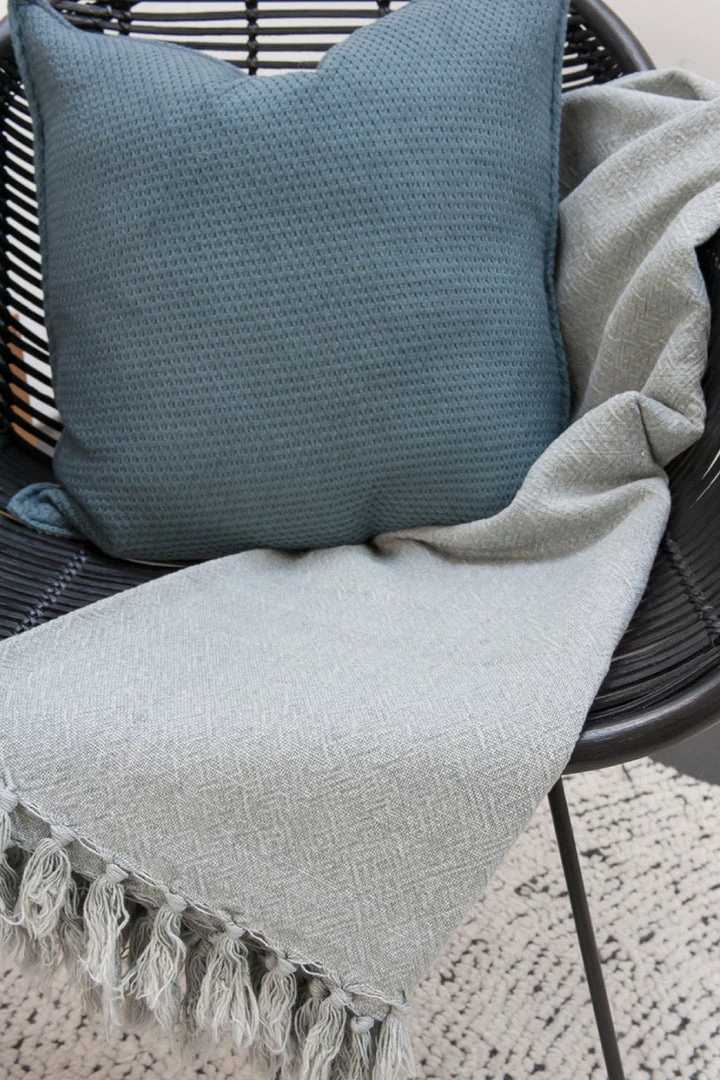 Mulberi Indira Linen Cotton Blend Concrete Throw 130x190cm Cushion, Throws & Linen