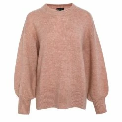 Among The Brave Inner Peace Caramel Oversized Balloon Sleeve Mohair Blend Knit