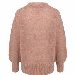 Among The Brave Inner Peace Caramel Oversized Balloon Sleeve Mohair Blend Knit