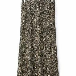 Ivy + Jack Fashion Ivy Black Mini Leopard Satin Midi Bias Skirt