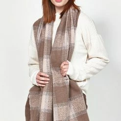 Ketz-Ke Plaid Dusky Pink Scarf Accessories