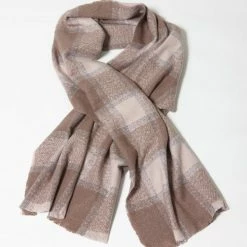 Ketz-Ke Plaid Dusky Pink Scarf Accessories