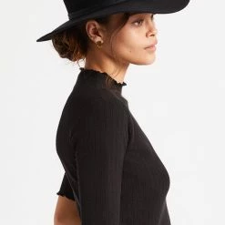 Brixton Joanna Packable Black Felt Hat