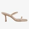 St Sana Accessories Jamie Blush Thin Double Strap Loe Stiletto Heels Vegan Leather
