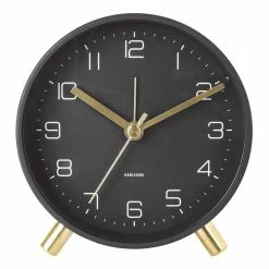 Karlsson Lofty Black Round Alarm Clock Home & Beauty
