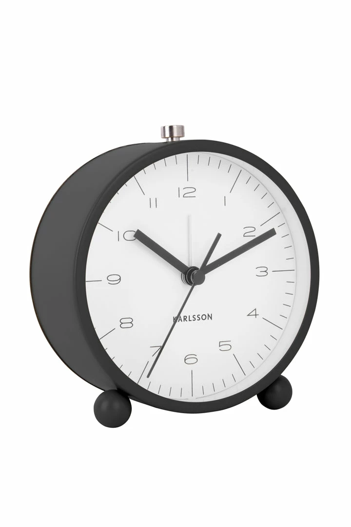 Karlsson Pellet Feet Black Alarm Clock