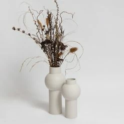 NED Collections Living & Decor Kansas White Bulb Medium Vase