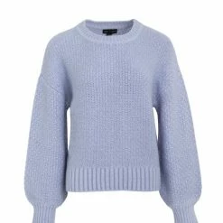 Among The Brave Keeper Lilac Chunky Textured Boxy Balloon Sleeve Knit