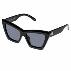 Le Specs Hathor Alt Fit Cat Eye Square Black Smoke Lens Sunglasses Accessories