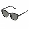 Le Specs Equinoctial Alt Fit Thin Round Black Khaki Lens Sunglasses