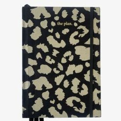 Papier HQ Gifts For Her Leopard Linen Black + Gold Planner
