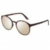 Le Specs Swizzle Thin Round Matte Tort Gold Mirror Sunglasses Accessories