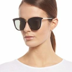 Le Specs Caliente Black Gold Arms Khaki Lens Sunglasses Accessories