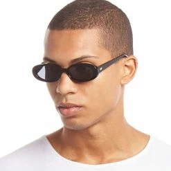 Le Specs Accessories Outta Love Oval Black Smoke Lens Sunglasses