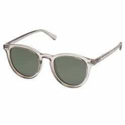 Le Specs Fire Starter Round Clear Stone Khaki Polarised Lens Sunglasses Accessories