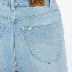 Lee Denim High Licks Crop Strike A Cord Pale Blue Skinny Jean