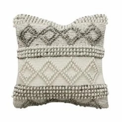 Mulberi Cushion, Throws & Linen Leblon Natural White Grey Textured Cushion 45x45cm