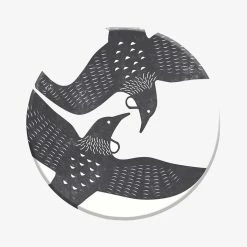 100% NZ Table & Kitchen Linocut Tui Ceramic Coaster