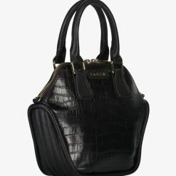 Saben Accessories Liv Black Croc Leather Hand Bag