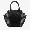 Saben Accessories Liv Black Croc Leather Hand Bag
