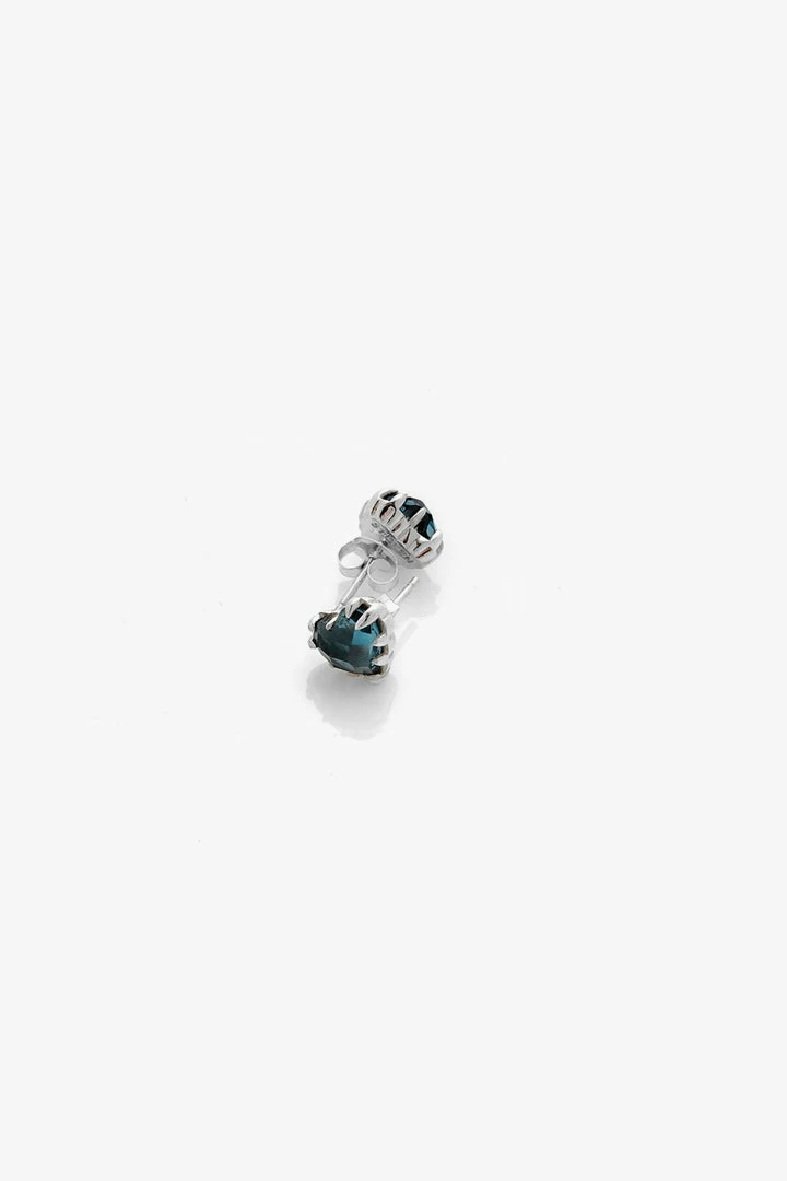 Stolen Love Claw Blue Quartz Heart Stud Earrings