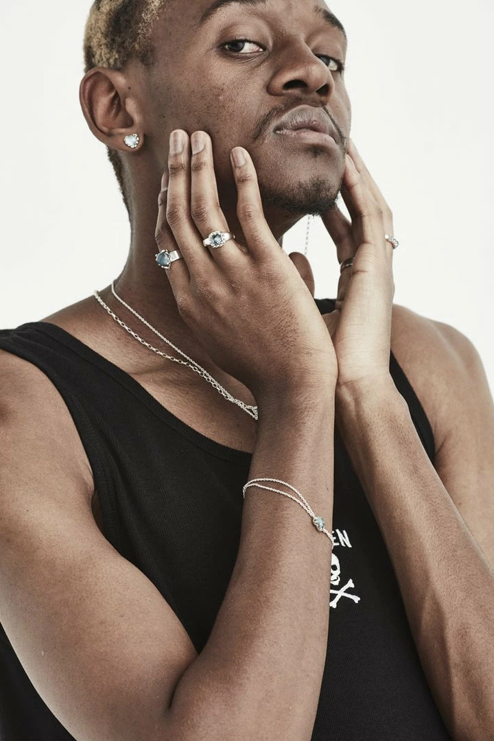 Stolen Love Claw Blue Quartz Heart Stud Earrings