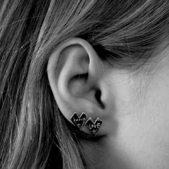 Federation Love Is Amour Heart Stud Earrings Sterling Silver Accessories