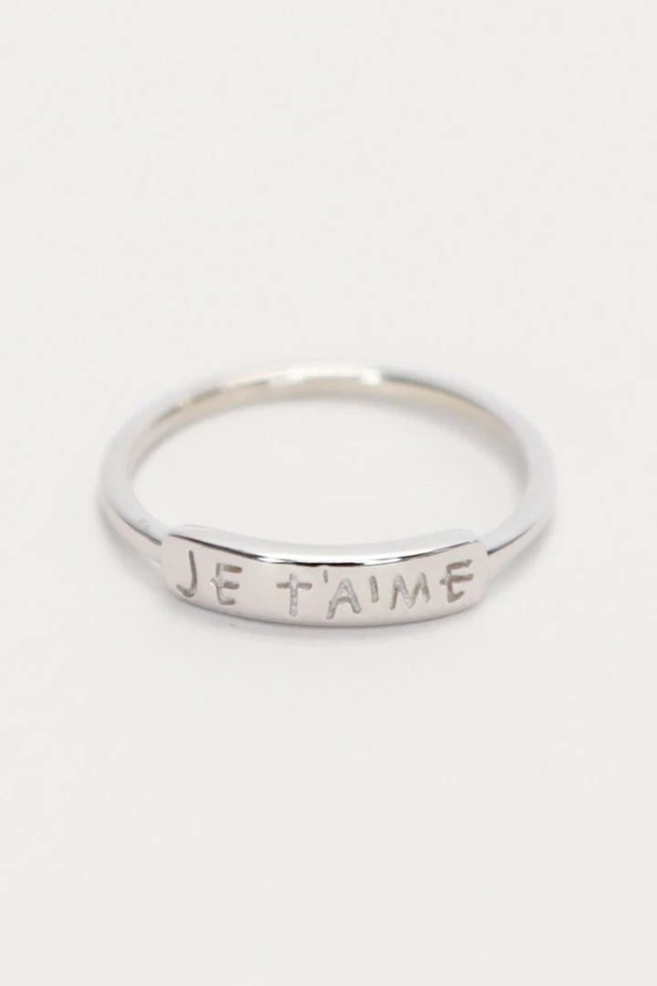 Federation Accessories Love You Je T'aime Script Ring Sterling Silver