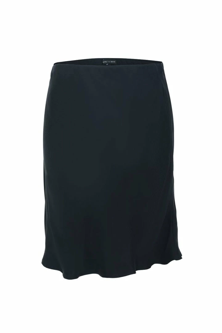 Among The Brave Lovers Black Cupro Bias Cut Mini Skirt