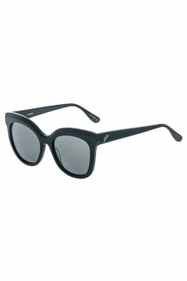 Bask Luna Shiny Black Grey Polarised Oversized Sunglasses Accessories