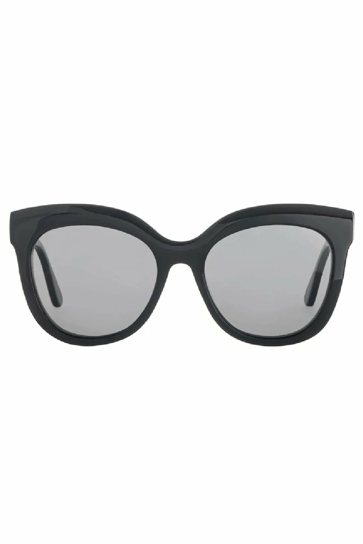 Bask Luna Shiny Black Grey Polarised Oversized Sunglasses Accessories